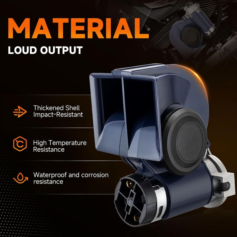 banhao Train Horn for Truck, 12v 150db Loud Car Horns With Wiring Harness, Snail Air Horn With Compressor Electric for Motorcycle Train Car Pickup - Image 3